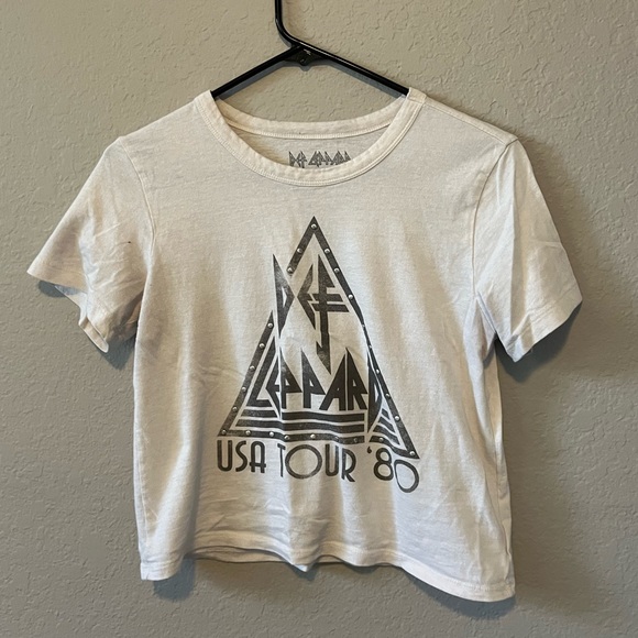 White Def Leppard Crop Top - Picture 2 of 3